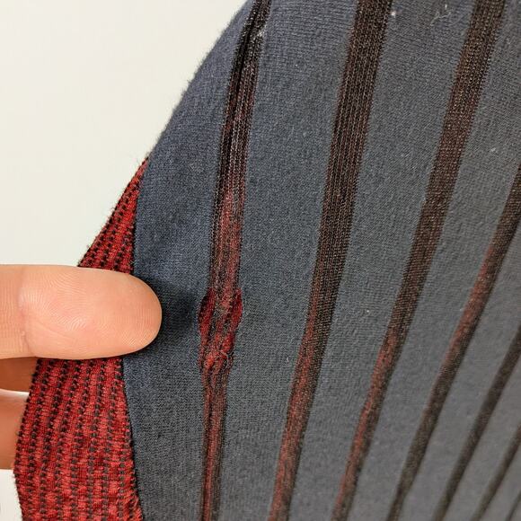 Y2K Patchwork Cardigan Topper Jacket Red Black Artsy Eclectic Lace Mesh Asian - Picture 11 of 11